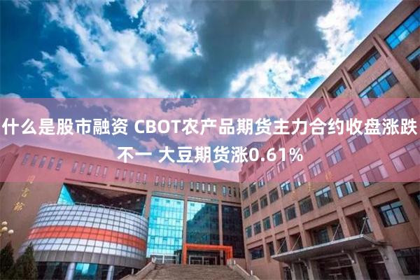 什么是股市融资 CBOT农产品期货主力合约收盘涨跌不一 大豆期货涨0.61%