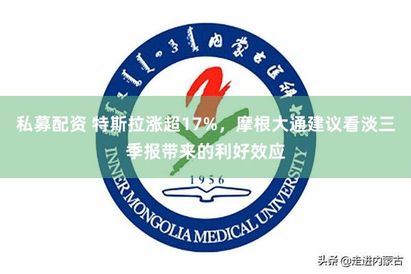 私募配资 特斯拉涨超17%，摩根大通建议看淡三季报带来的利好效应